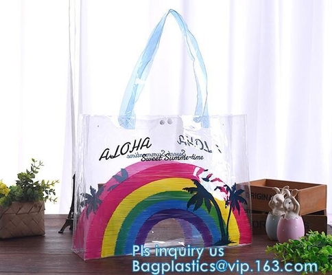 La bolsa de asas reflexiva del hombro del laser de la PU del Pvc, muchachas del bolso de la playa lleva a hombros a Tote Beach Bag, envío y dirección de la playa del viaje del gimnasio del bolso