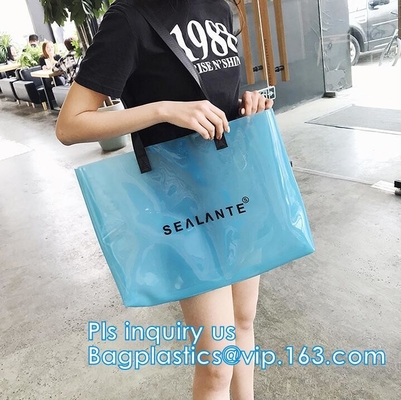 Los bolsos promocionales de la toalla de playa del claro del PVC, bolso reutilizable de la playa del PVC, arena empaquetan el bolso cosmético del bolso, vagos de la manija del bolso/pvc de la manija