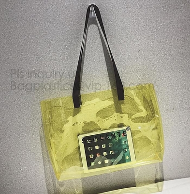 bolso cosmético del bikini transparente de la cremallera del pvc, señora PVC impermeable del totalizador que nada el bolso transparente de la playa, natación del bolso de la playa