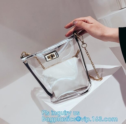 bolso de compras claro promocional impermeable de la manija del pvc del totalizador, bolsos de compras reutilizables impermeables del totalizador de la estera del PVC, verano p suave