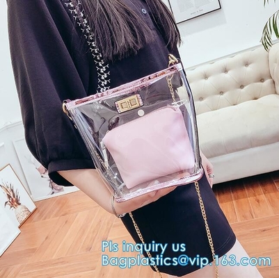 bolso de compras claro promocional impermeable de la manija del pvc del totalizador, bolsos de compras reutilizables impermeables del totalizador de la estera del PVC, verano p suave