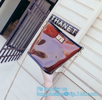 bolso de compras claro promocional impermeable de la manija del pvc del totalizador, bolsos de compras reutilizables impermeables del totalizador de la estera del PVC, verano p suave