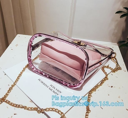 bolso de compras claro promocional impermeable de la manija del pvc del totalizador, bolsos de compras reutilizables impermeables del totalizador de la estera del PVC, verano p suave