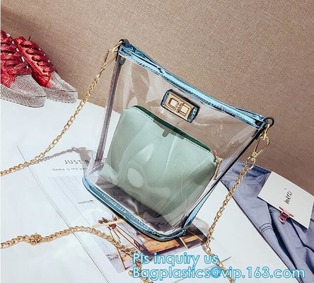 bolso de compras claro promocional impermeable de la manija del pvc del totalizador, bolsos de compras reutilizables impermeables del totalizador de la estera del PVC, verano p suave