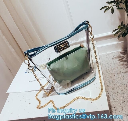 bolso de compras claro promocional impermeable de la manija del pvc del totalizador, bolsos de compras reutilizables impermeables del totalizador de la estera del PVC, verano p suave