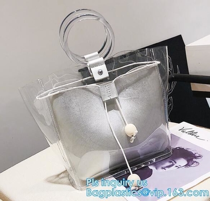 Bolso de compras del totalizador del PVC del color de la flor de la belleza, poliéster Tote Bag Grocery Bag de la capa 600D del PVC con la cremallera que se cierra, manija