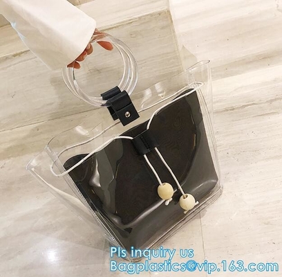 Bolso de compras del totalizador del PVC del color de la flor de la belleza, poliéster Tote Bag Grocery Bag de la capa 600D del PVC con la cremallera que se cierra, manija