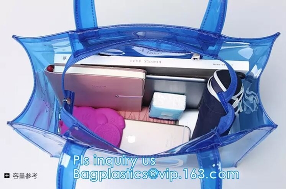 el bolso del regalo del pvc/el bolso que hacía compras transparente/los bolsos al por mayor del pvc de China, PVC cubrieron el bolso de compras, pvc b del claro de la manija de la cuerda