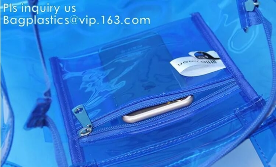 el bolso del regalo del pvc/el bolso que hacía compras transparente/los bolsos al por mayor del pvc de China, PVC cubrieron el bolso de compras, pvc b del claro de la manija de la cuerda