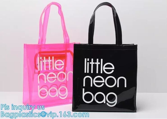 Bolso amistoso de la manija del claro bag/PVC del bolso/pvc de la cremallera del PVC de Eco, bolso claro de la manija del PVC, bolsa del plástico transparente, qual superior