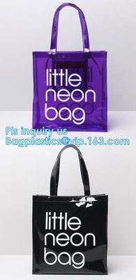 Bolso amistoso de la manija del claro bag/PVC del bolso/pvc de la cremallera del PVC de Eco, bolso claro de la manija del PVC, bolsa del plástico transparente, qual superior