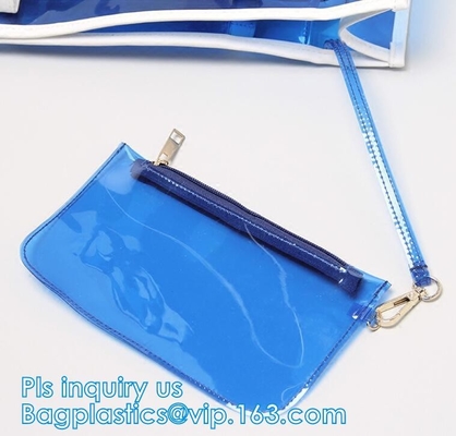 PVC transparente Tote Beach Bags, bolso promocional de la playa del PVC del claro del verano, bebé de los bolsos de los bolsos de las mujeres del verano de la moda