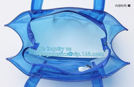 PVC transparente Tote Beach Bags, bolso promocional de la playa del PVC del claro del verano, bebé de los bolsos de los bolsos de las mujeres del verano de la moda