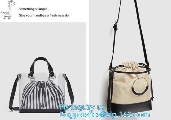 bolso de compras del vinilo del espejo del pvc de la moda con la impresión, bolso de compras claro durable reciclable del PVC con el cierre del botón, totalizador
