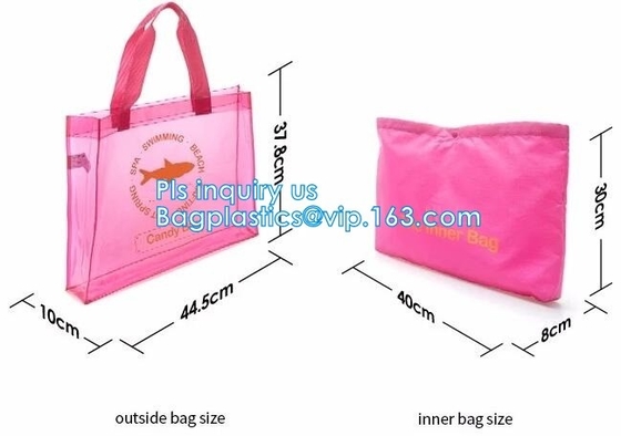 El diseño en línea del bolso que hace compras de los bolsos de la compra del bolso de compras de la secuencia del PVC, bolsos que hacen compras personalizados/la bolsa de asas para las compras, lleva