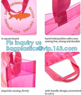 El diseño en línea del bolso que hace compras de los bolsos de la compra del bolso de compras de la secuencia del PVC, bolsos que hacen compras personalizados/la bolsa de asas para las compras, lleva