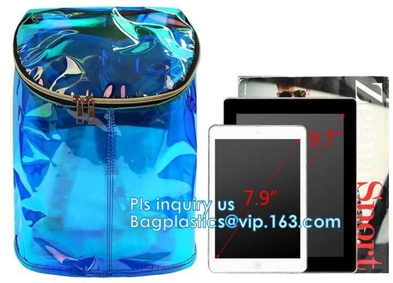 la bolsa de empaquetado cosmética plástica impermeable clara promocional del cierre en la parte superior de la manija imprimió el bolso transparente del pvc, vagos cosméticos