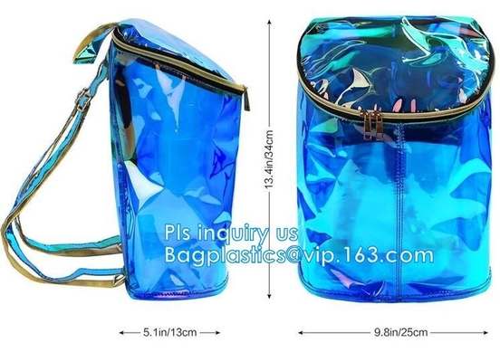 la bolsa de empaquetado cosmética plástica impermeable clara promocional del cierre en la parte superior de la manija imprimió el bolso transparente del pvc, vagos cosméticos