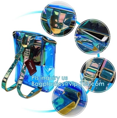 la bolsa de empaquetado cosmética plástica impermeable clara promocional del cierre en la parte superior de la manija imprimió el bolso transparente del pvc, vagos cosméticos