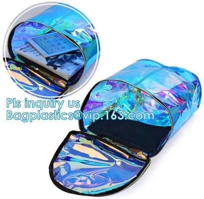 la bolsa de empaquetado cosmética plástica impermeable clara promocional del cierre en la parte superior de la manija imprimió el bolso transparente del pvc, vagos cosméticos