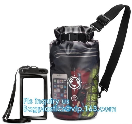 Mochila seca impermeable para las actividades al aire libre, bolso seco de la lona del PVC 500D, mochila impermeable del océano, registro personalizado del PVC del pvc