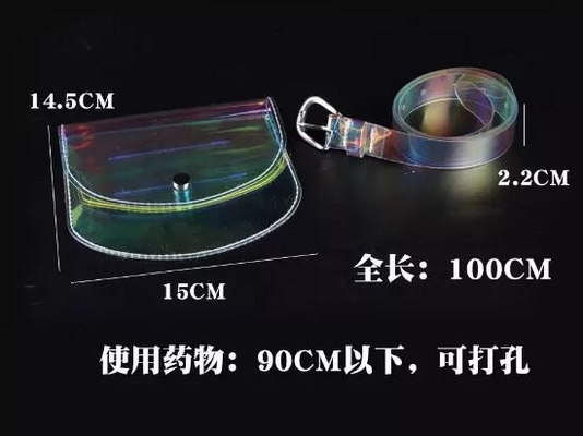 Bolso de la correa de los deportes del PVC del laser, bolso de la cintura, Fanny Pack, bolso claro de la cintura de los deportes del pvc de la bolsa de la caja del filtro de la cintura/correa transparente, bolso