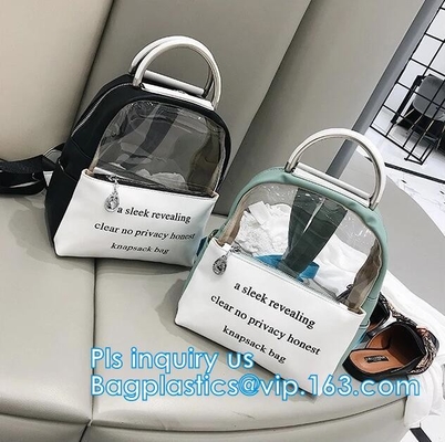 Bolso seco impermeable del PVC que camina la mochila, mochila transparente de moda del Pvc de la prenda impermeable, mochila clara casual Plast del PVC