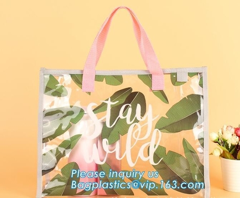 El regalo cosmético del PVC empaqueta los bolsos del embalaje de la Navidad de Diy, bolsos con la manija para la exhibición al por menor, PVC de Storage Bag Large del organizador
