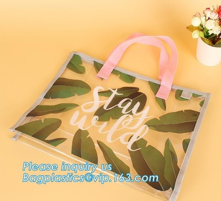 El regalo cosmético del PVC empaqueta los bolsos del embalaje de la Navidad de Diy, bolsos con la manija para la exhibición al por menor, PVC de Storage Bag Large del organizador