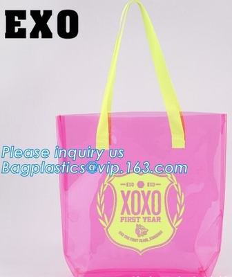El regalo cosmético del PVC empaqueta los bolsos del embalaje de la Navidad de Diy, bolsos con la manija para la exhibición al por menor, PVC de Storage Bag Large del organizador