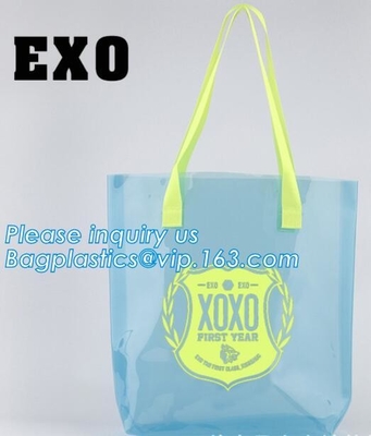 El regalo cosmético del PVC empaqueta los bolsos del embalaje de la Navidad de Diy, bolsos con la manija para la exhibición al por menor, PVC de Storage Bag Large del organizador