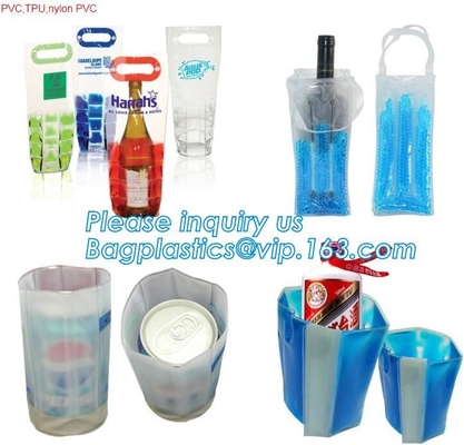 el OEM produjo un bolso más fresco del vino del pvc, bolso de hielo para el bolso de hielo del PVC de la botella de vino, bolso de hielo seco del refrigerador de la botella para la barra, restaurante