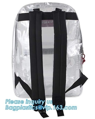 Bolso de la mochila del Pvc de la escuela secundaria en bolso en América con el bolso cosmético, mochila clara del pvc, bolsos de plástico transparente, mochila clara