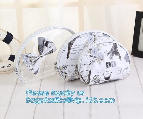 Bolso del PVC del almacenamiento, bolso cosmético claro del pvc con la cremallera, bolso cosmético claro para las señoras, artículo de tocador k del viaje del bolso del pvc, de TPU o del PVC