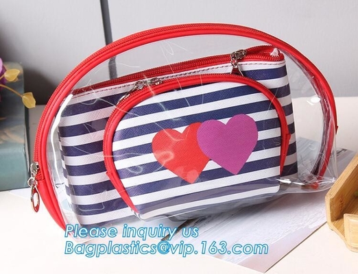 Bolso del PVC del almacenamiento, bolso cosmético claro del pvc con la cremallera, bolso cosmético claro para las señoras, artículo de tocador k del viaje del bolso del pvc, de TPU o del PVC