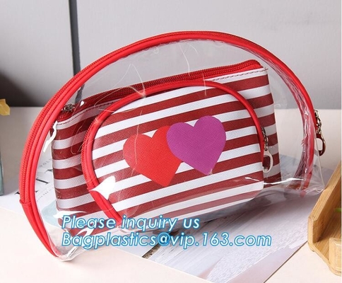 Bolso del PVC del almacenamiento, bolso cosmético claro del pvc con la cremallera, bolso cosmético claro para las señoras, artículo de tocador k del viaje del bolso del pvc, de TPU o del PVC