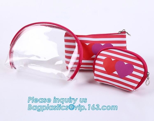 Bolso del PVC del almacenamiento, bolso cosmético claro del pvc con la cremallera, bolso cosmético claro para las señoras, artículo de tocador k del viaje del bolso del pvc, de TPU o del PVC