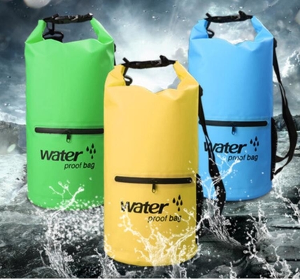 Bolso seco del poliéster del PVC del océano de la prenda impermeable al aire libre del paquete, bolso impermeable con el hombro, bolso seco de la mochila para acampar, aduana
