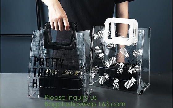 Bolso colorido grande de moda del almacenamiento del PVC del laser que hace compras con la manija y aceptar de encargo, tienda superficial del totalizador del pvc del espejo del vinilo