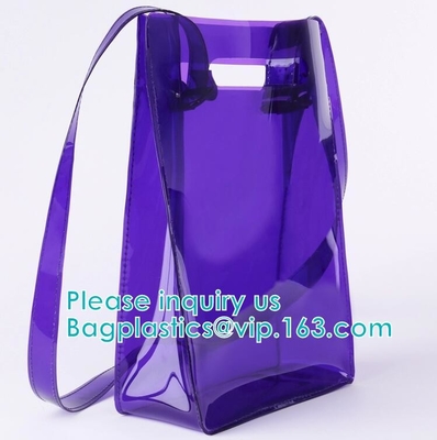 Haga excursionismo el bolso, bolso, bolsos impermeables promocionales del vinilo de CosmetiClear con las manijas que el maquillaje claro fijó el bolso de la cremallera del PVC,