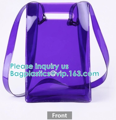 Haga excursionismo el bolso, bolso, bolsos impermeables promocionales del vinilo de CosmetiClear con las manijas que el maquillaje claro fijó el bolso de la cremallera del PVC,