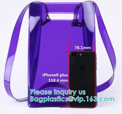 Haga excursionismo el bolso, bolso, bolsos impermeables promocionales del vinilo de CosmetiClear con las manijas que el maquillaje claro fijó el bolso de la cremallera del PVC,