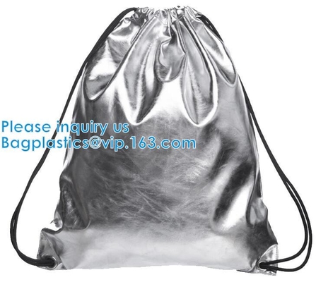 Bolso de lazo de cuero del holograma de la PU de la mochila de la PU del lazo, cosméticos, promoción, compras, supermercados, regalos, ropa