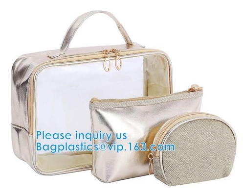 Bolsos cosméticos del maquillaje del viaje del bolso del artículo de tocador del bolso del flamenco de la prenda impermeable, algodón, lona, poliéster, nilón, no tejido