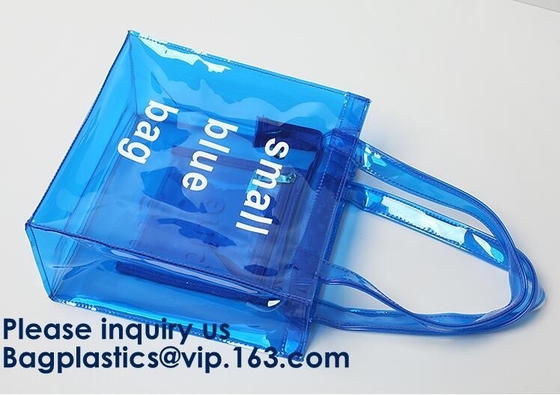 El bolso claro transparente de la playa del PVC del totalizador de la prenda impermeable elegante, muchachas desea la honda transparente clara del hombro de la playa del bolso del Pvc
