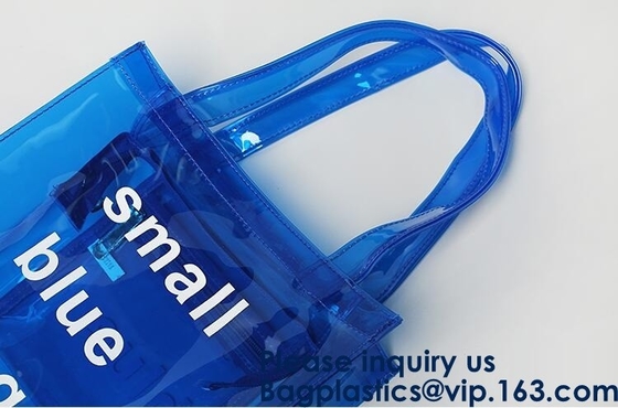 El bolso claro transparente de la playa del PVC del totalizador de la prenda impermeable elegante, muchachas desea la honda transparente clara del hombro de la playa del bolso del Pvc