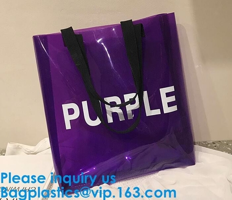 PVC Tote Hologram Laser Bag transparente, bolso de la prenda impermeable de compras de la bolsa de asas de las mujeres del hombro del PVC del laser del holograma para las mujeres