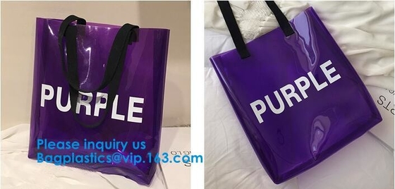 PVC Tote Hologram Laser Bag transparente, bolso de la prenda impermeable de compras de la bolsa de asas de las mujeres del hombro del PVC del laser del holograma para las mujeres