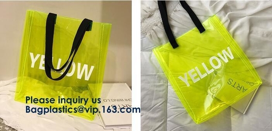 PVC Tote Hologram Laser Bag transparente, bolso de la prenda impermeable de compras de la bolsa de asas de las mujeres del hombro del PVC del laser del holograma para las mujeres