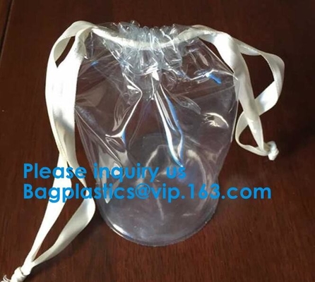 El bolso de lazo transparente del PVC para el paño de los deportes, mochila transparente promocional del lazo del claro del PVC empaqueta el GIF de la promoción